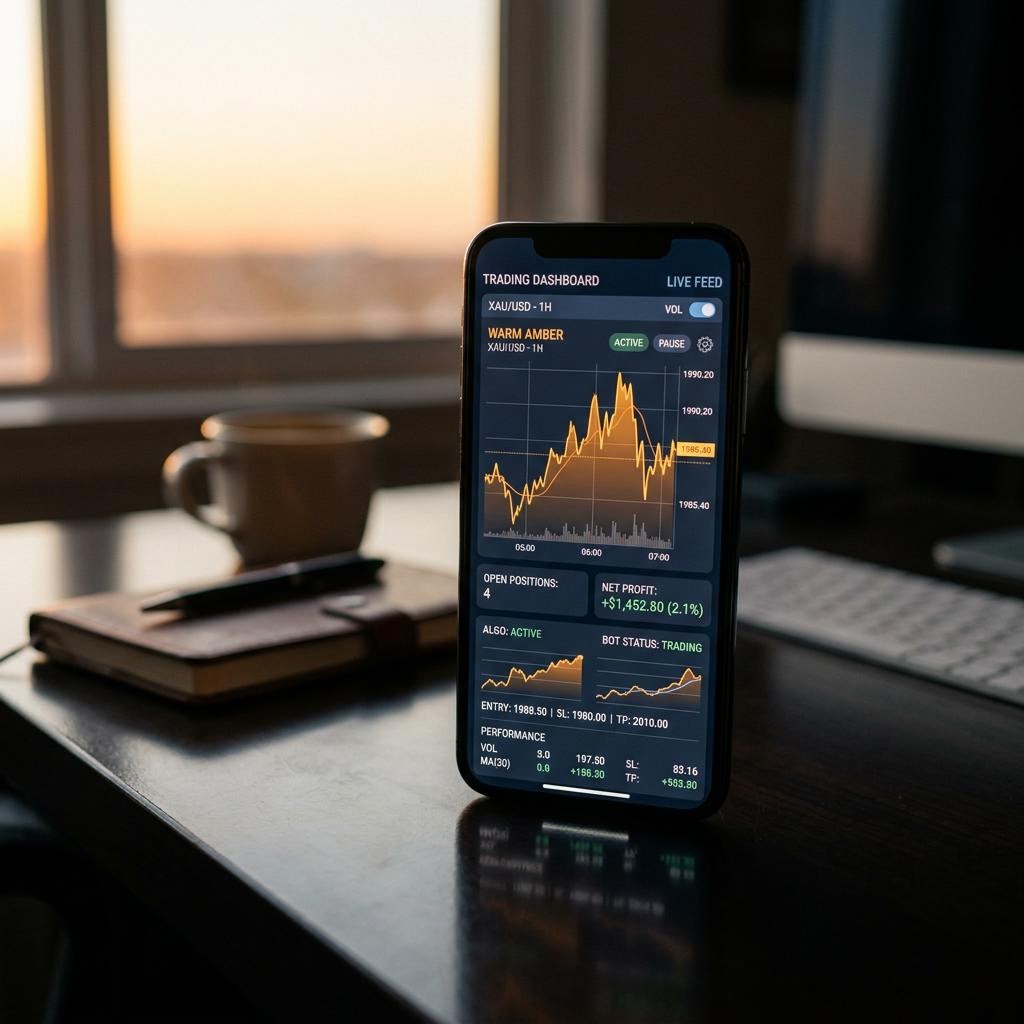 EvidenceAuditEU Dashboard für automatisierte Handelsentscheidungen auf Smartphone